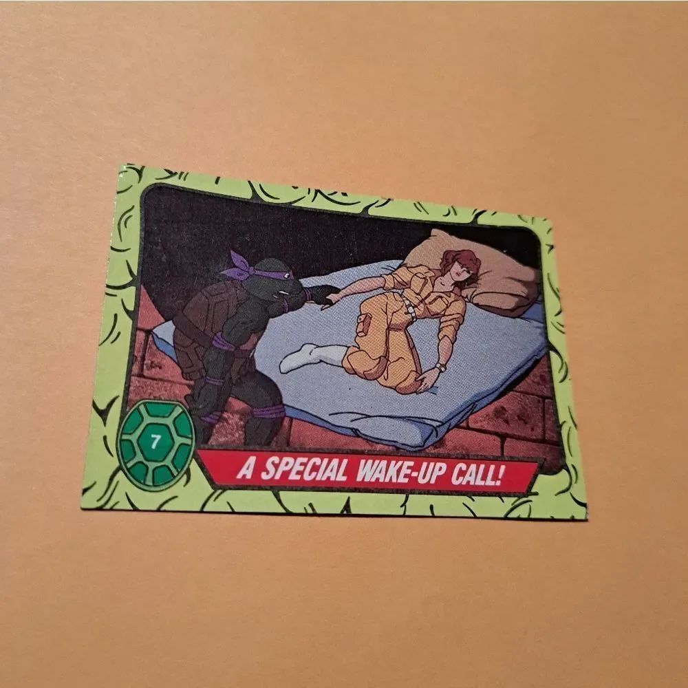 1989 Topps TMNT Special Wakeup Call Trading Card 7 Teenage Mutant Ninja Turtles